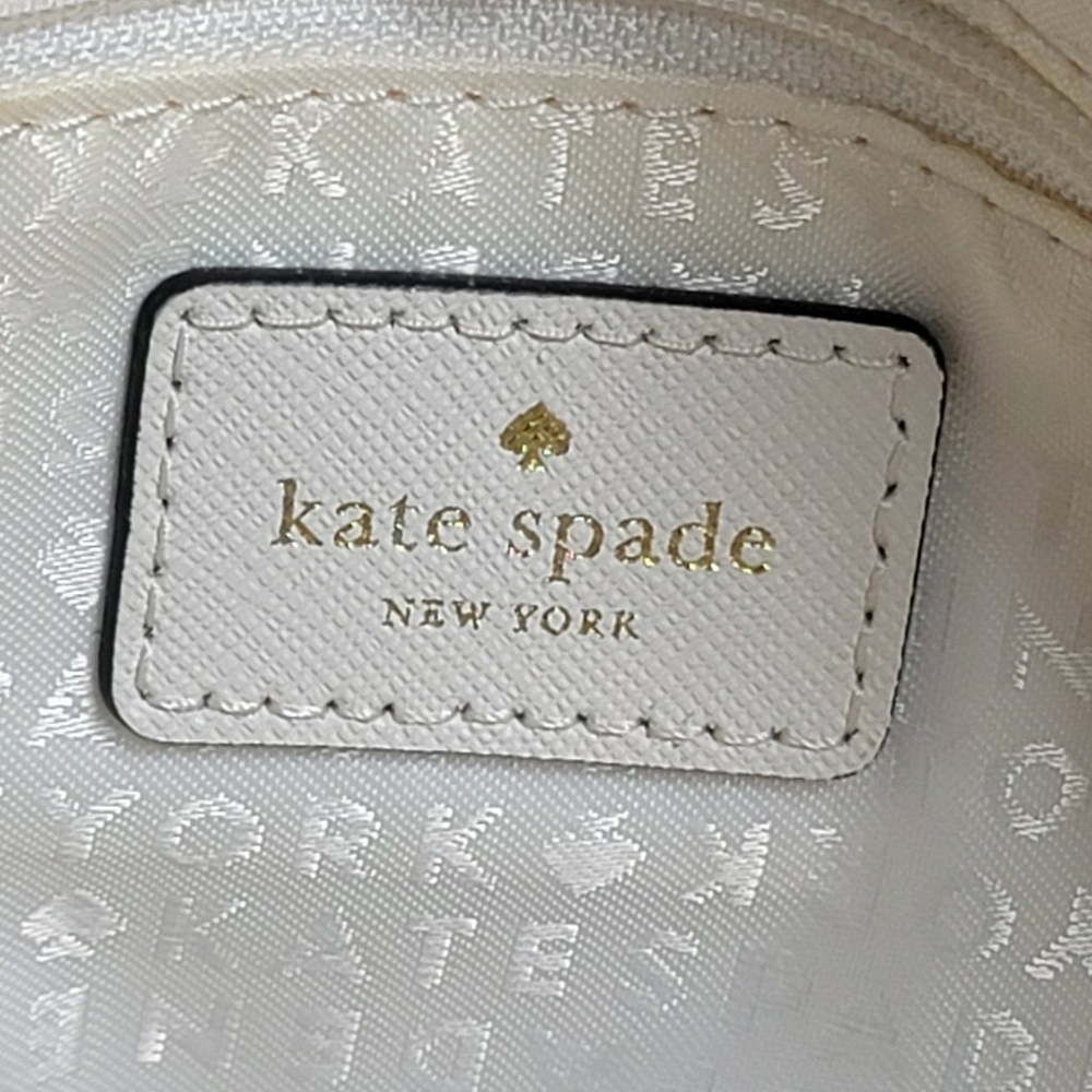 Kate Spade Evangelie Laurel Way Sachel Handbag Purse Beige Ecru Black Crossbody - Picture 11 of 12